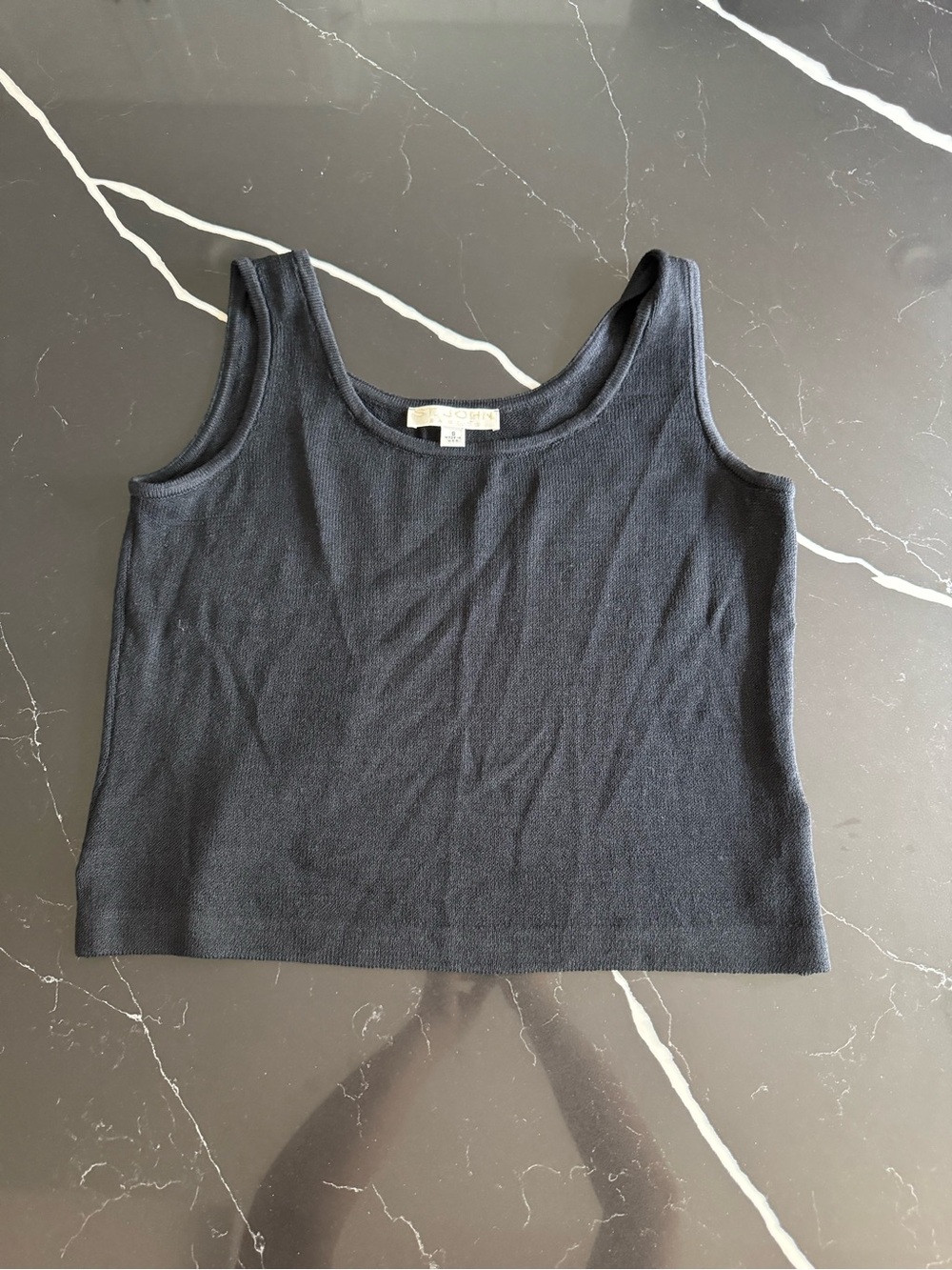 St.‎ John Black Ribbed Sleeveless Knit Tank